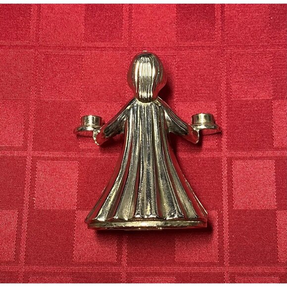 Silver Plated Choir Girl Mini Candle Stick Holder Made in Italy - Picture 2 of 6